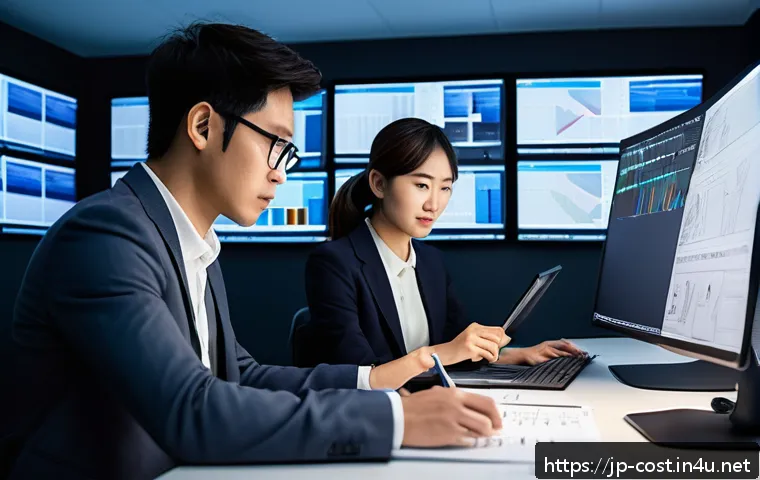 영상 제작 비용 - A modern video production studio scene showing a diverse team of professionals collaborating on a pr...